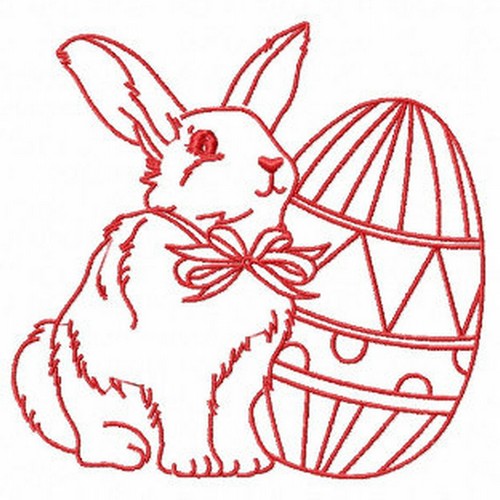 bordado redwork conejo