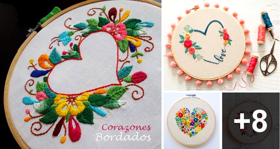 corazones de flores