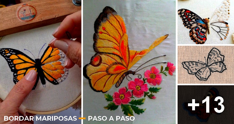 bordar mariposas