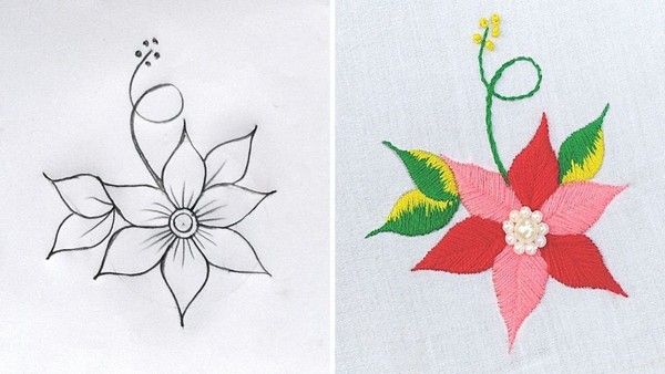 diseño para bordar flores