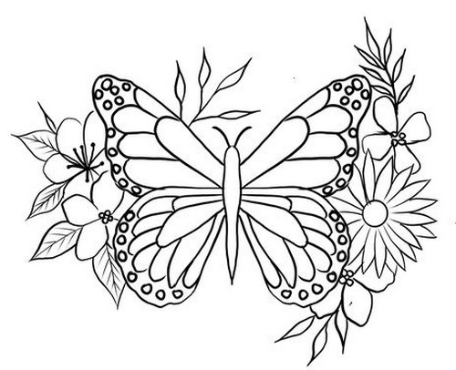 dibujo para bordar mariposa