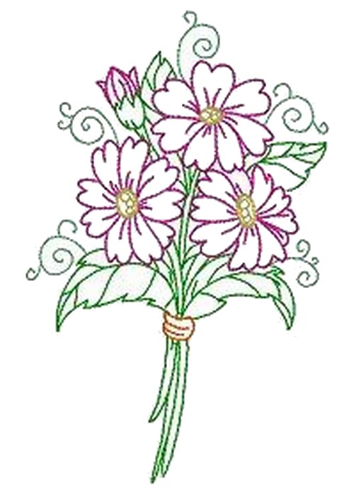 dibujos para bordar flores coloridas