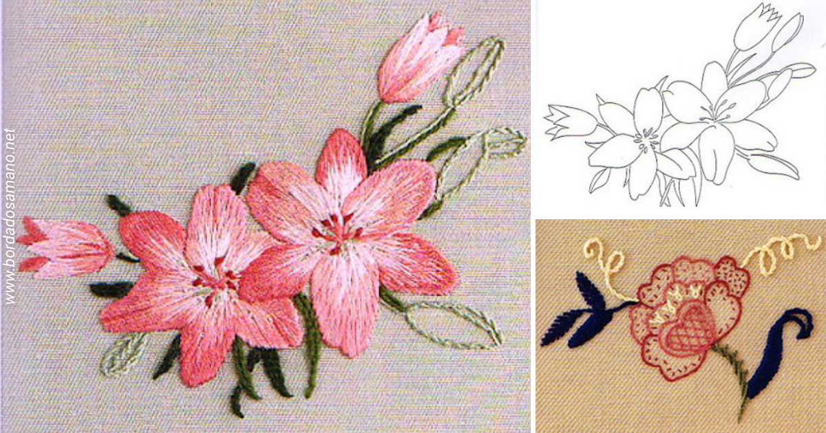 Dibujos para bordar flores de flores grandes para bordar Dibujos para bordar flores