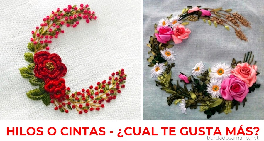 bordar con hilos o cintas
