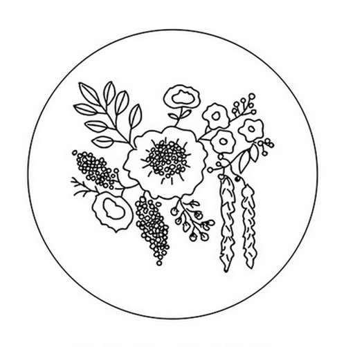 diseño para bordar ramo de flores