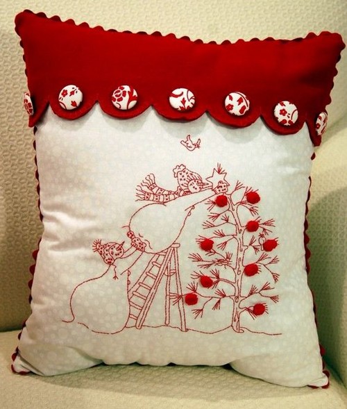 ideas para bordados navideños redwork