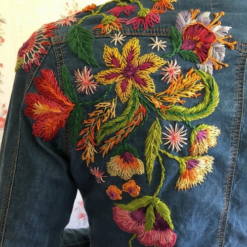 embroidered jeans