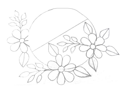 diseño bordar flores rellenas