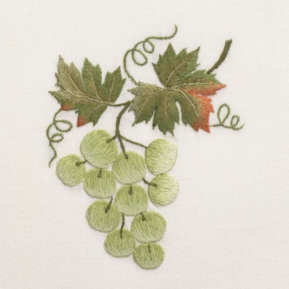 embroider grapes and vine leaves