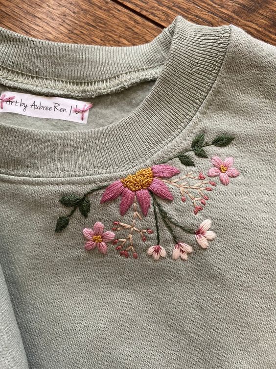 flower embroidered shirt