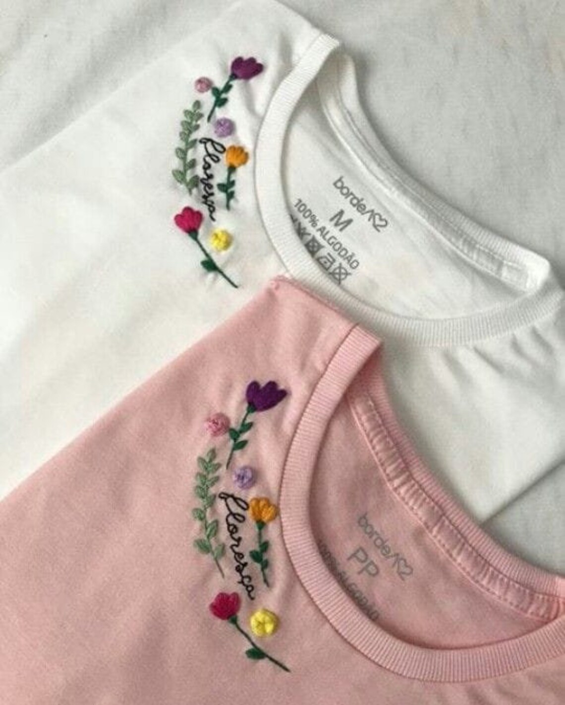 flower embroidered shirt