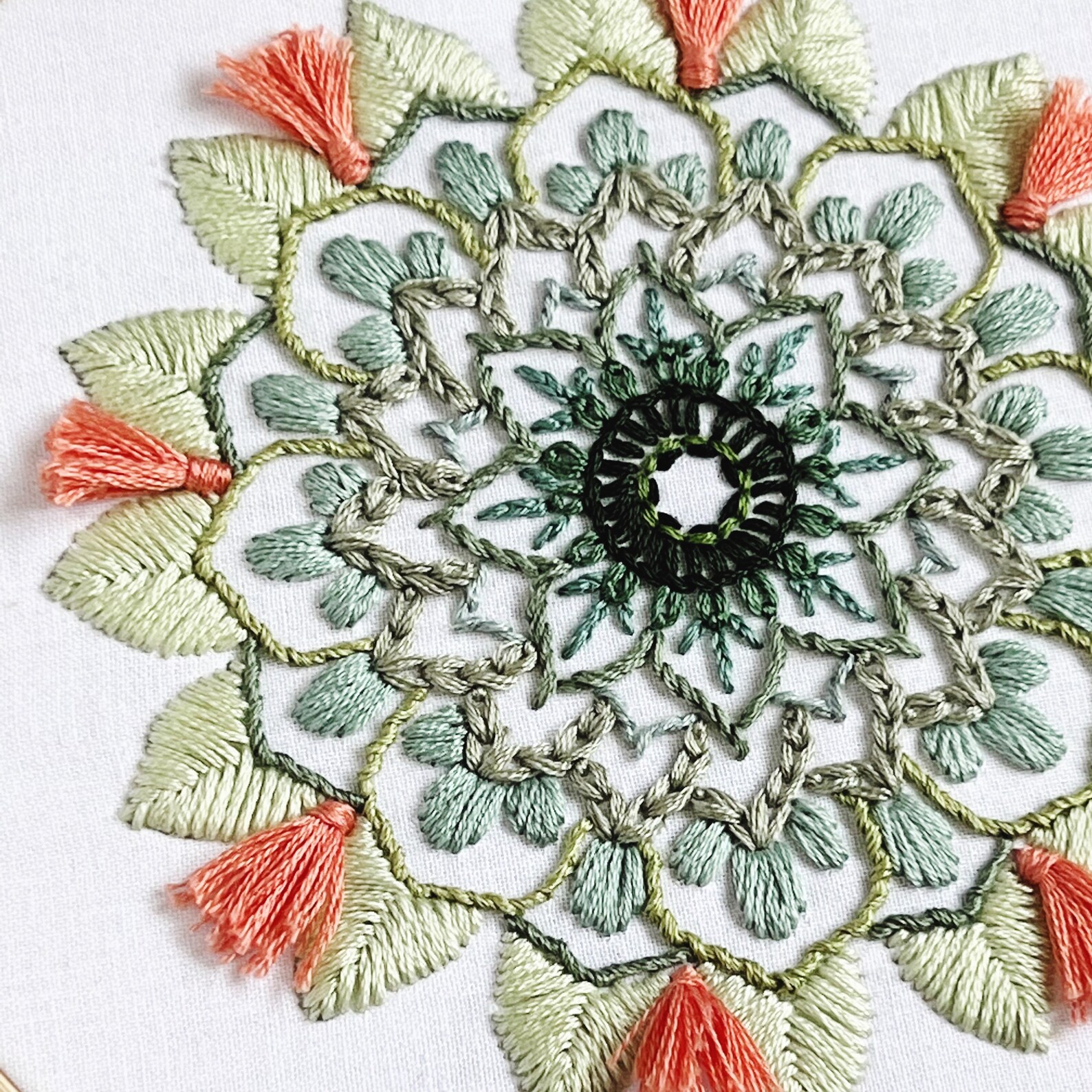 embroidered mandalas